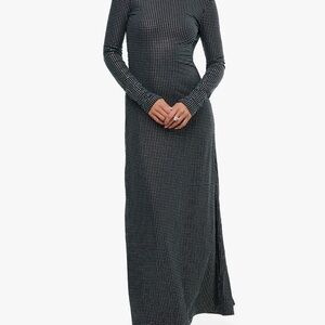 WeWoreWhat Backless Gown Crystals Black Stretch Women’s size 2